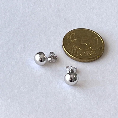 White 14k ball earrings like new