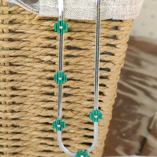Steel necklace new, gold and silver color