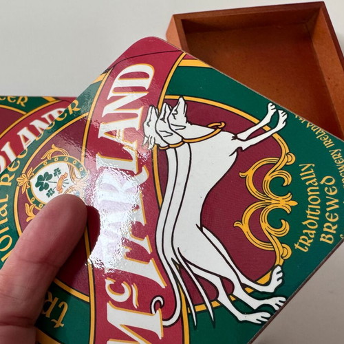 McFarland coasters set of 4 new with cork in wooden box