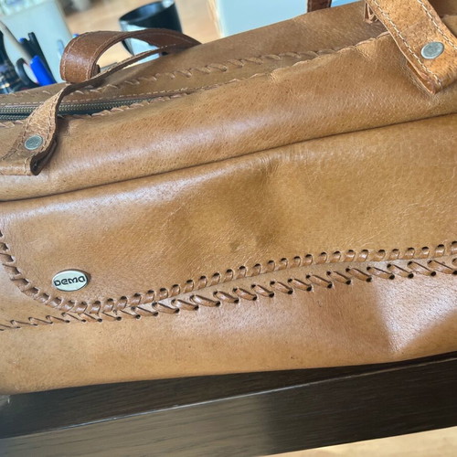 Vintage handbag like new, beige and brown with additional strap