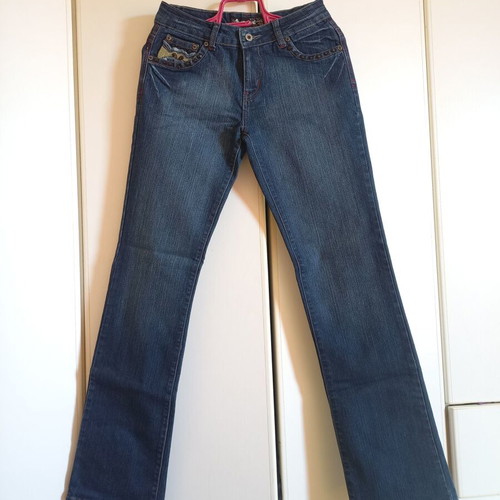 Blue Flared Jeans size S new with decorative pockets