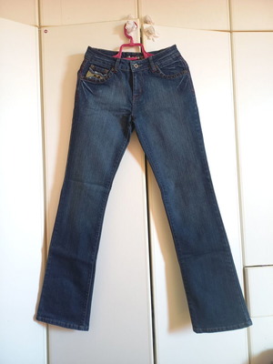 Blue Flared Jeans size S new with decorative pockets