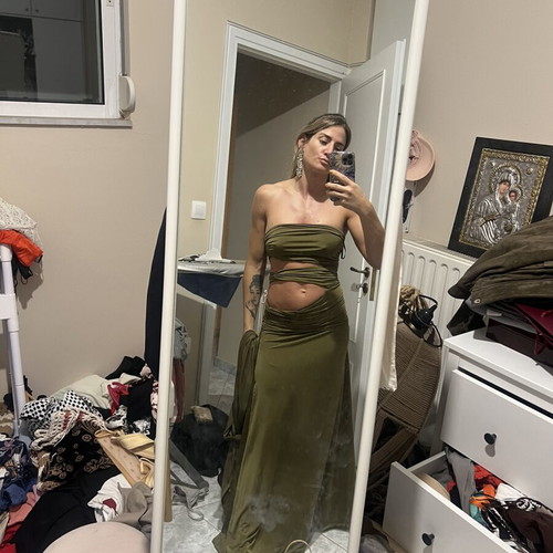 Nash long green dress like new, size S