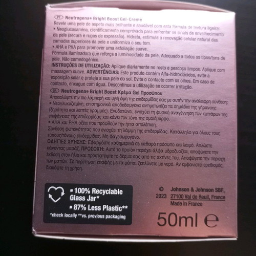 Neutrogena Bright Boost gel cream 50ml new