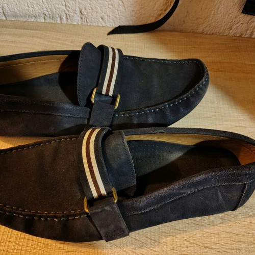 Men's moccasins Zara casual size 43 like new dark blue velvet