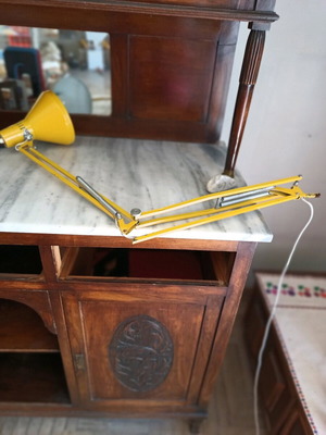 Desk lamp used, old, authentic