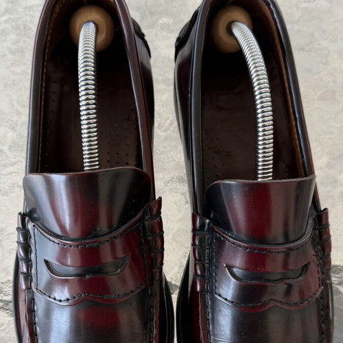 Loafer moccasins handmade leather used, brown, size 41