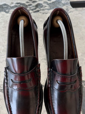 Loafer moccasins handmade leather used, brown, size 41