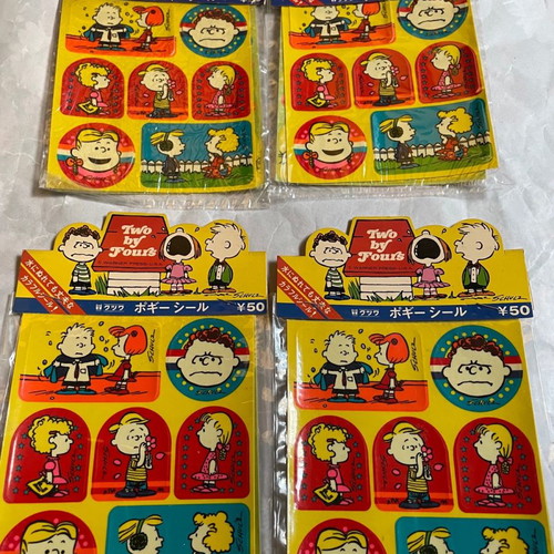 Vintage retro Snoopy sticker set pack of 3 cards new