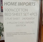 Home Imports 4-Piece Cotton Bed Sheet Set new with bath towel gift