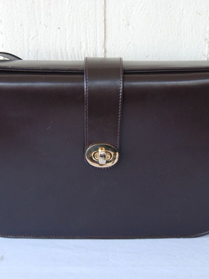 Leather women's shoulder bag dark brown, like new