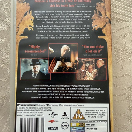 Dracula Dead and Loving It PAL VHS like new without subtitles