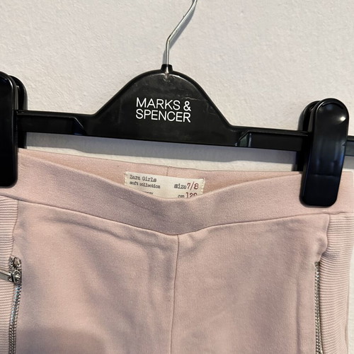 Zara Girls set with leggings and top, light pink, 7-8 years
