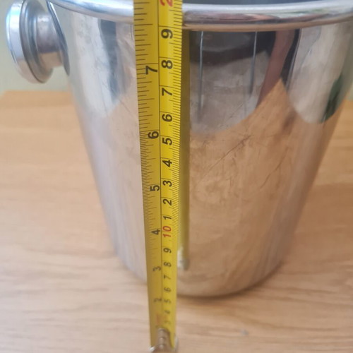 Mepra inox ice bucket vintage used, Italy 1975
