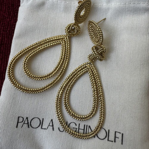 Silver 925 gold-plated teardrop earrings by famous designer new