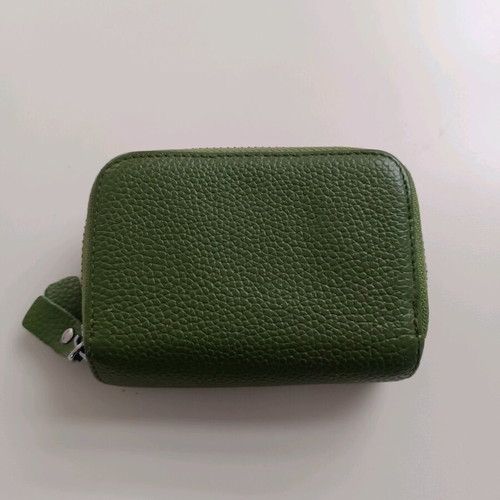 Green card holder wallet with zipper like new