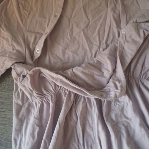 Maternity nightgown with robe, short sleeve and 3/4 sleeve, 100% cotton
