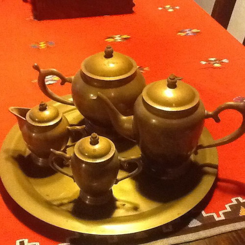 Brass tea set 5 pieces like new