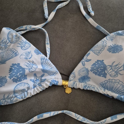 Shein bikini set, white and blue, size M