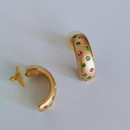 Swarovski earrings used, multicolored and gold tone
