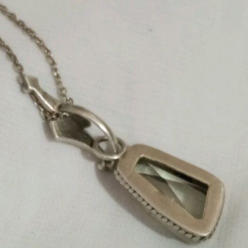 Necklace 925 silver with green amethyst used