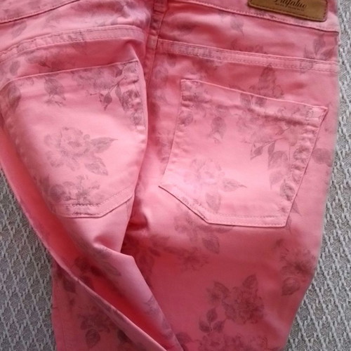 Printed pink slim pants Zara Trafaluc size 36