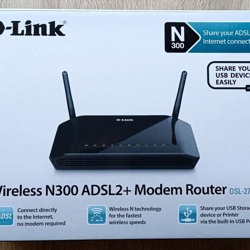 D-Link Wireless N300 ADSL2+ Modem Router DSL-2750B