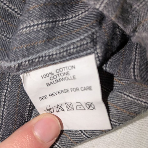 Men's dress shirt used, size L, gray and beige