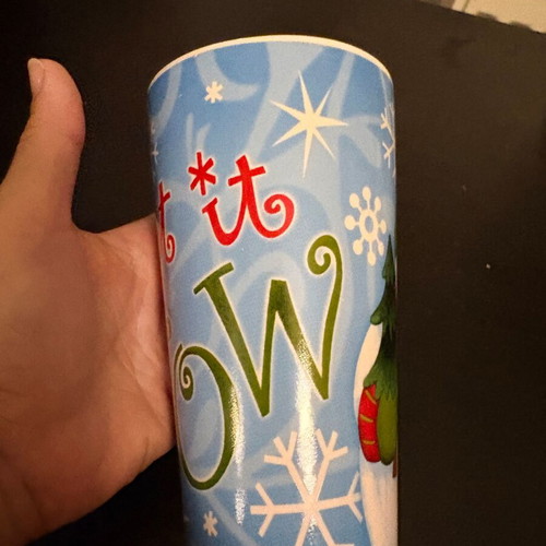Large Christmas mug "Let it Snow" with snowman