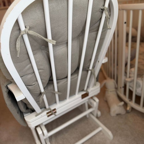 White-Grey Nursing Glider Chair with Stool