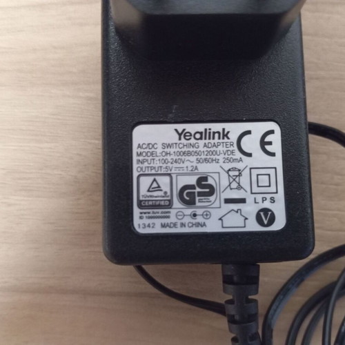 Yealink OH-1006B0501200U-UL 5V 1.2A power adapter used