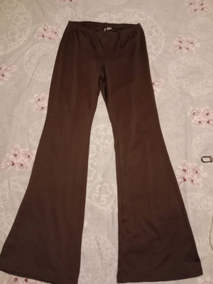 Кафяви панталони с разкрояване H&M като нови