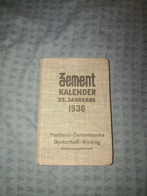 Zement Kalender 1936 used German calendar collectible
