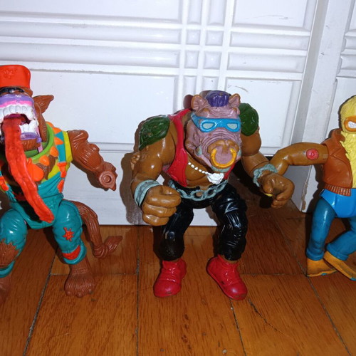 Vintage TMNT Playmates figures set with Baxter, Bebop, Rahzar, Ace Duck