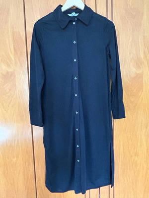 H&M Semi-See Shirt Dress Black Size Small Like New