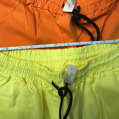 Spring pants with elastic waistband, like new, yellow and orange, set of 2
