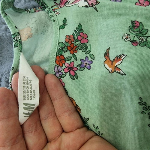 H&M dress new, pink and turquoise, size 128 cm for 6-7 years