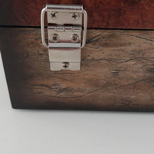 Wooden Jewelry Box with Glass and Bordo Lining new