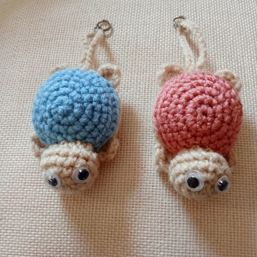 Handmade Snails Pair crocheted