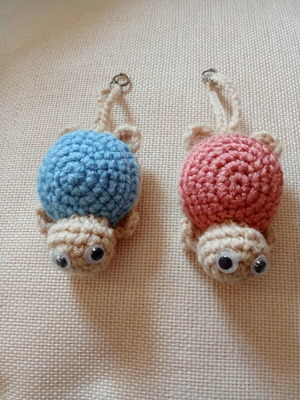 Handmade Snails Pair crocheted