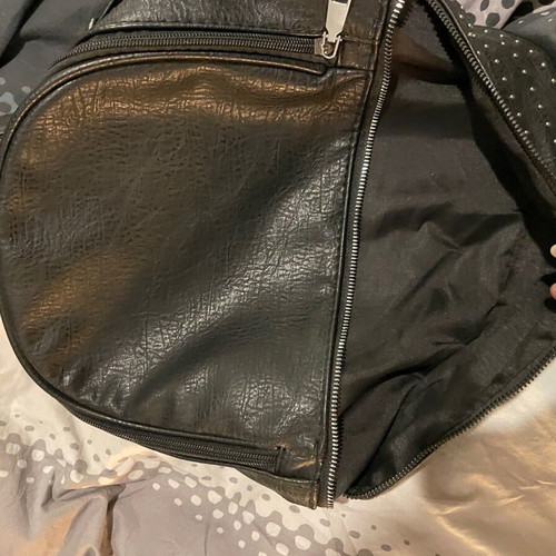 Backpack black with studs and leather effect like new