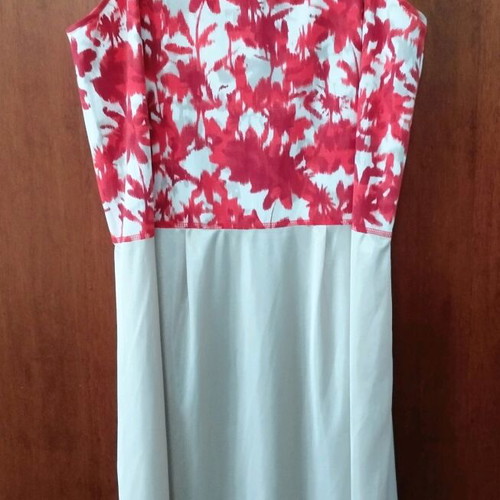 Laurel Red Floral Cotton Dress Set, wrap and slip