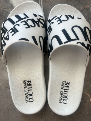 Versace Jeans Couture slides size EU 39, like new, white and dark blue