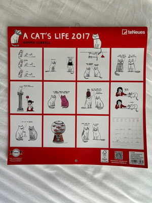 A Cat's Life 2017 Wall Calendar teNeues like new
