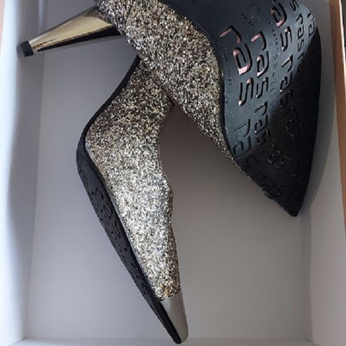 Ras Argento Glitter women's pumps No38 new, silver-gold