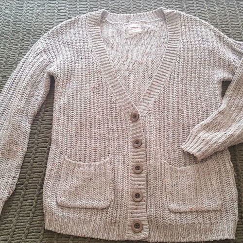 Clockhouse baggy grey knitted cardigan, size Medium