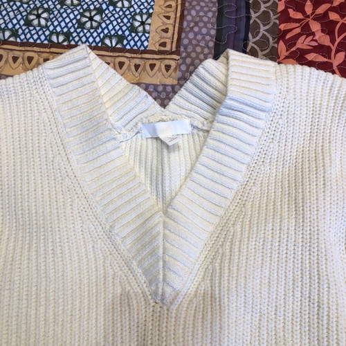 H&M Ribbed Knit Vest Oversized Cream Like New