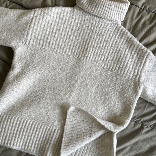 Mango Polo Turtleneck Sweater White Size S Like New