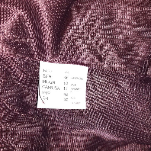 Knitted dress size 50 (XL) midi like new, with lining purple and black