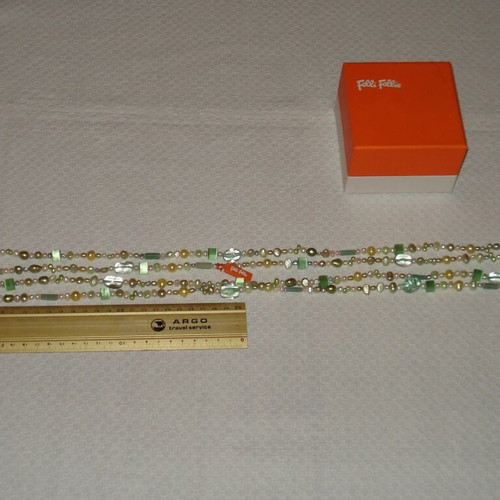 Folli Follie women's necklace with multicolored pearls 250cm like new